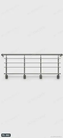 Barandal en acero inoxidable con 4 tubos horizontales – código PA-002